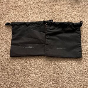 CHANEL Black Drawstring Pouch Set